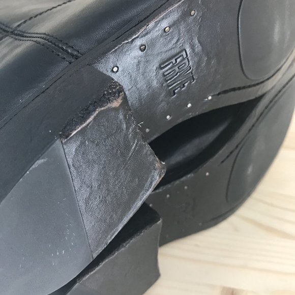 Frye Womens RARE HTF!! Tall Pull On Black Leather Boots Harness Size 6 B - Picture 10 of 15